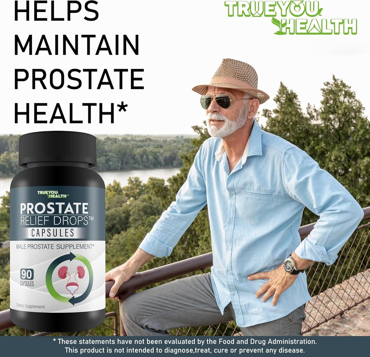 Best Natural Prostate Relief Drops Capsules for Men Over 50 & 60 - Top Prostate Health Supplement