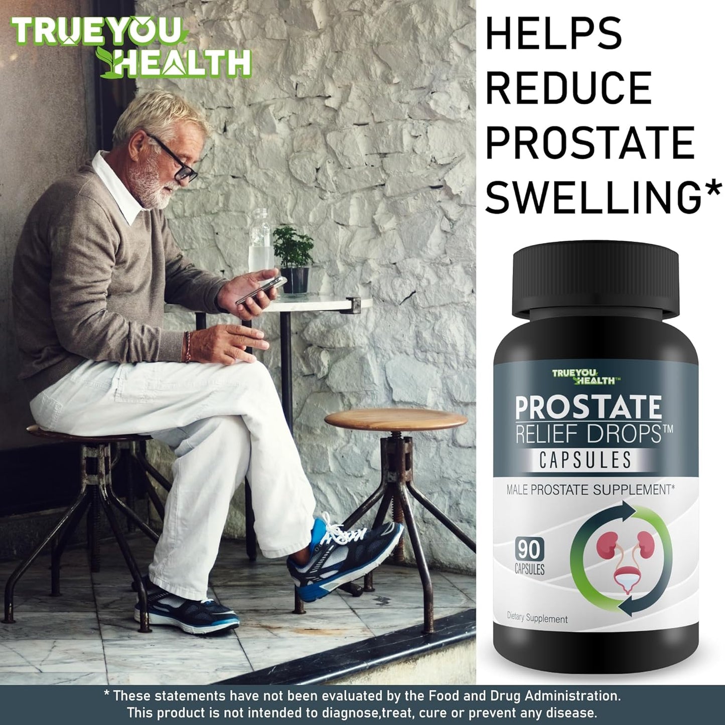 Best Natural Prostate Relief Drops Capsules for Men Over 50 & 60 - Top Prostate Health Supplement