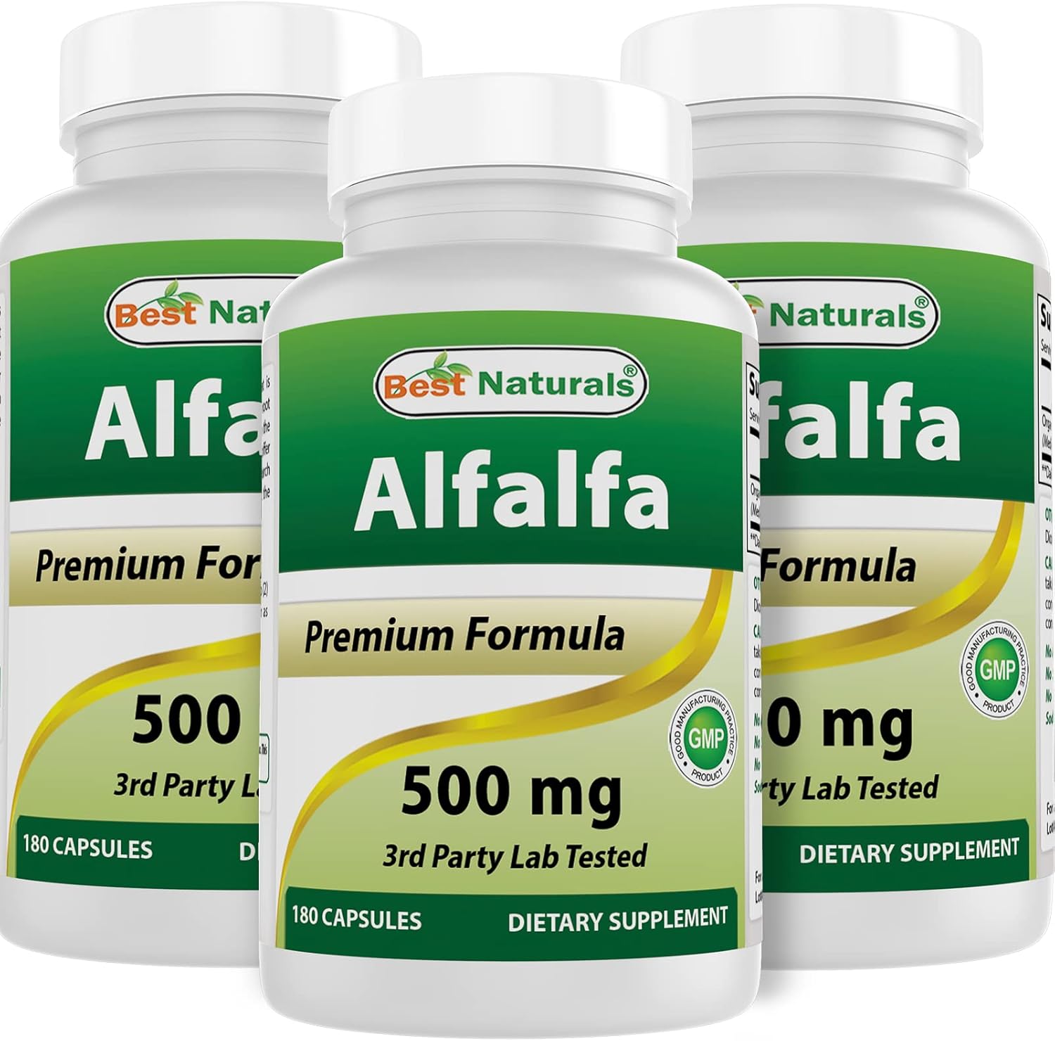 Best Naturals Alfalfa Green Super Food 500 mg - 540 Capsules in Total