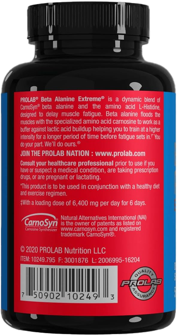 Beta Alanine Extreme Capsules with Histidine for Enhanced Muscle Endurance and Recovery