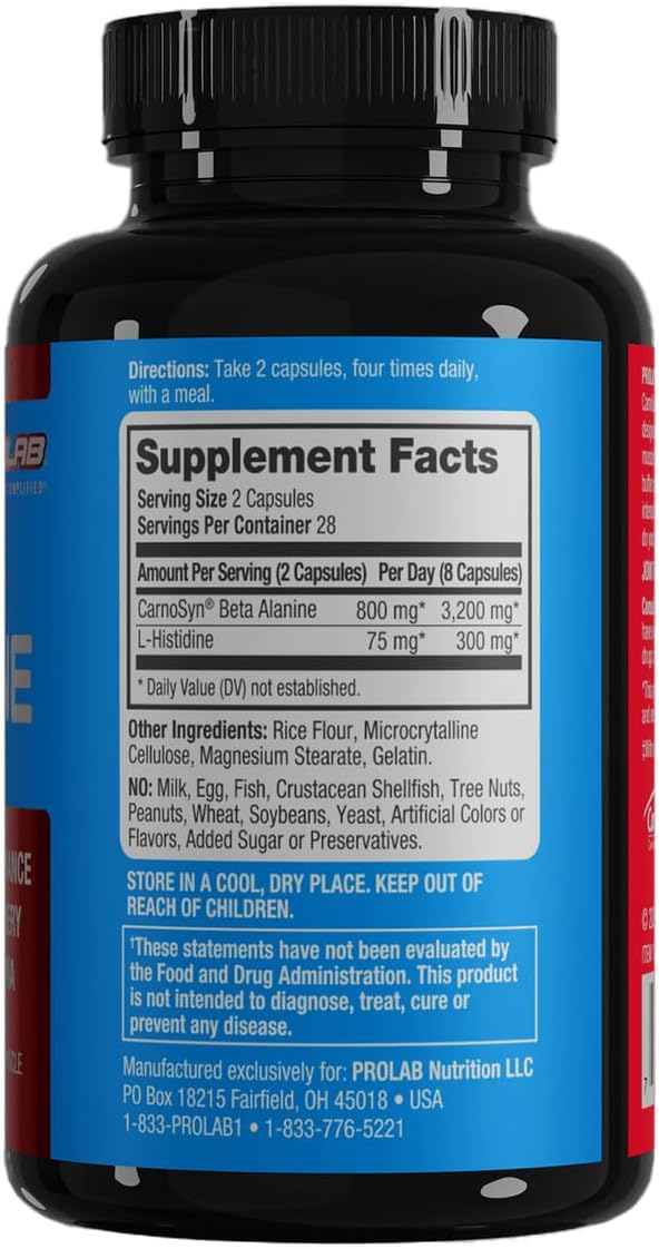 Beta Alanine Extreme Capsules with Histidine for Enhanced Muscle Endurance and Recovery