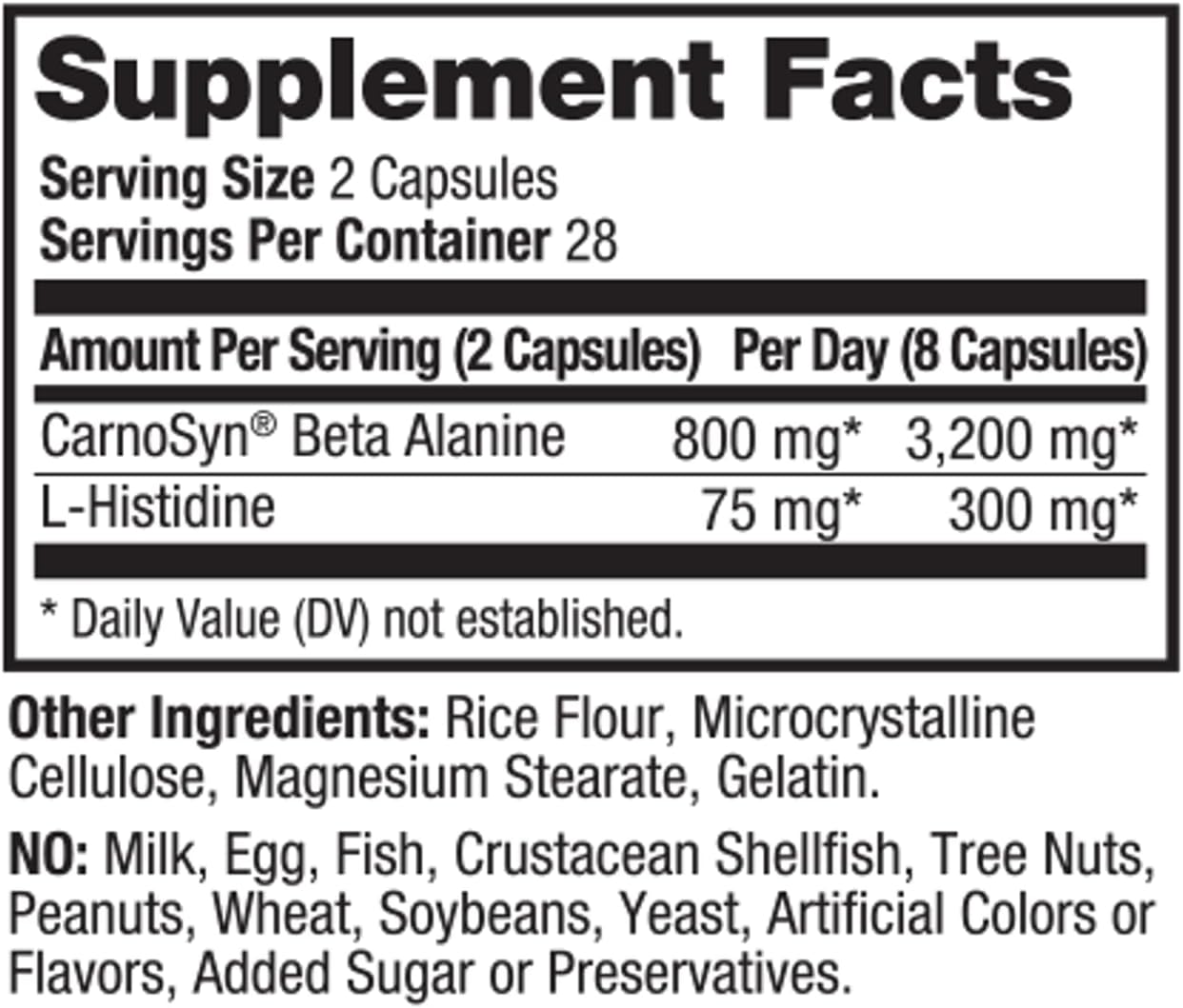 Beta Alanine Extreme Capsules with Histidine for Enhanced Muscle Endurance and Recovery