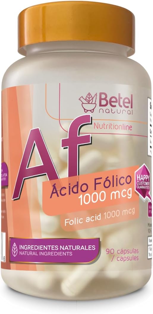 Betel Natural Premium Folic Acid Capsules 1000 mcg - 90 Count