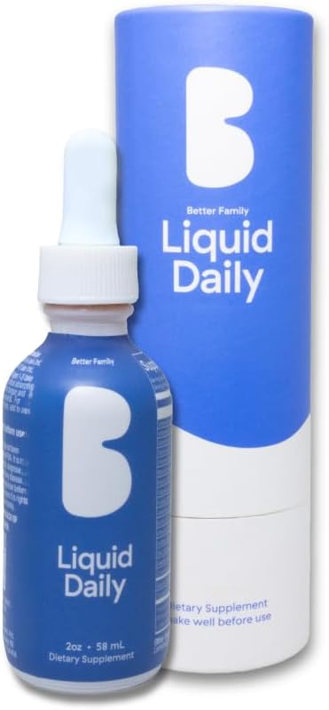 Better Family Liquid Daily Multivitamin - Methylated Vitamins - All Ages & Genders - No Sugar or Artificial Ingredients - Gluten Free, Non-GMO - 2oz Bottle