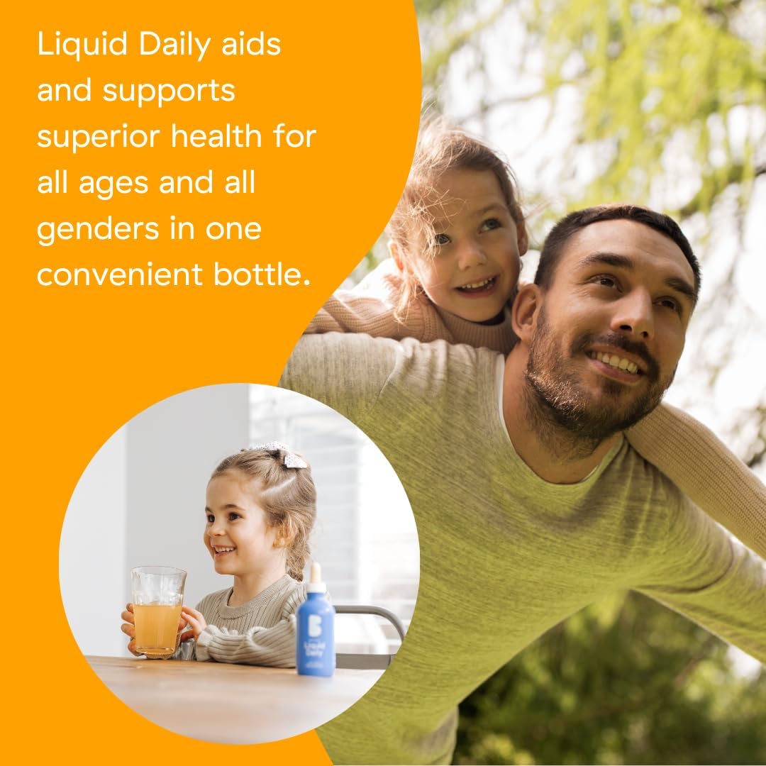 Better Family Liquid Daily Multivitamin - Methylated Vitamins - All Ages & Genders - No Sugar or Artificial Ingredients - Gluten Free, Non-GMO - 2oz Bottle