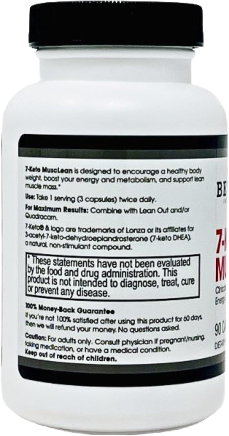 Beverly International 7-Keto Musclean: Potent Thermogenic Diet Pill for Men & Women - Boost Fat-Burning Metabolism, Reduce Overeating, Lose Body Fat Without Losing Muscle Tone - 90 Caps