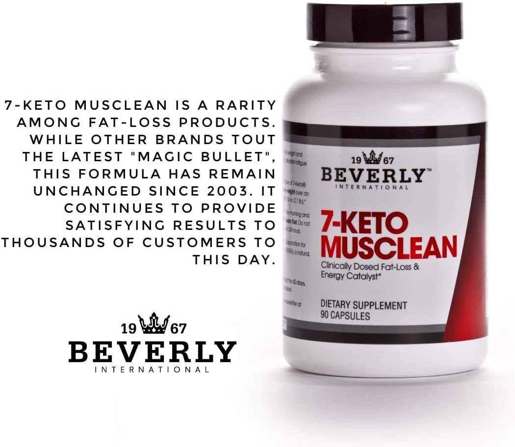 Beverly International 7-Keto Musclean: Potent Thermogenic Diet Pill for Men & Women - Boost Fat-Burning Metabolism, Reduce Overeating, Lose Body Fat Without Losing Muscle Tone - 90 Caps