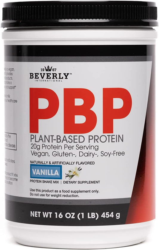Beverly International PBP Plant-Based Protein Powder - Vegan, Gluten, Dairy, and Soy-Free with Great Vanilla Taste - 21g Protein per Serving (15 Servings, 1lb) - Complete Amino Acid Profile - Easy to Digest