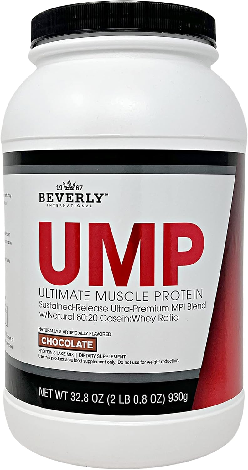 Beverly International UMP Chocolate Protein Powder - Lean Muscle Building with Whey-Casein Blend, Digestion Friendly (32.8 oz)