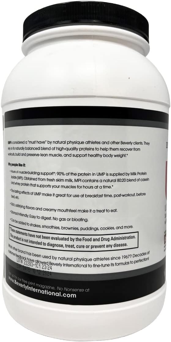 Beverly International UMP Chocolate Protein Powder - Lean Muscle Building with Whey-Casein Blend, Digestion Friendly (32.8 oz)