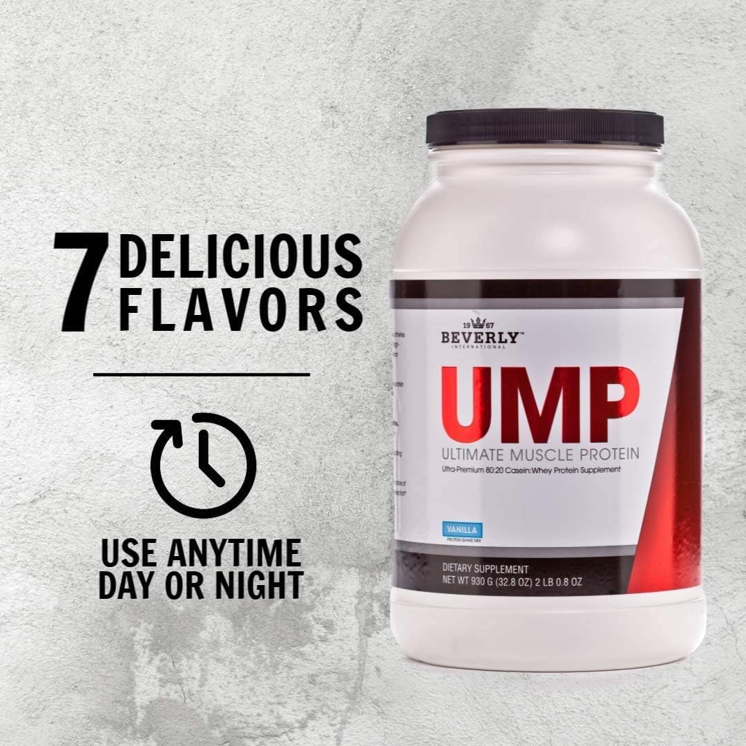 Beverly International UMP Chocolate Protein Powder - Lean Muscle Building with Whey-Casein Blend, Digestion Friendly (32.8 oz)