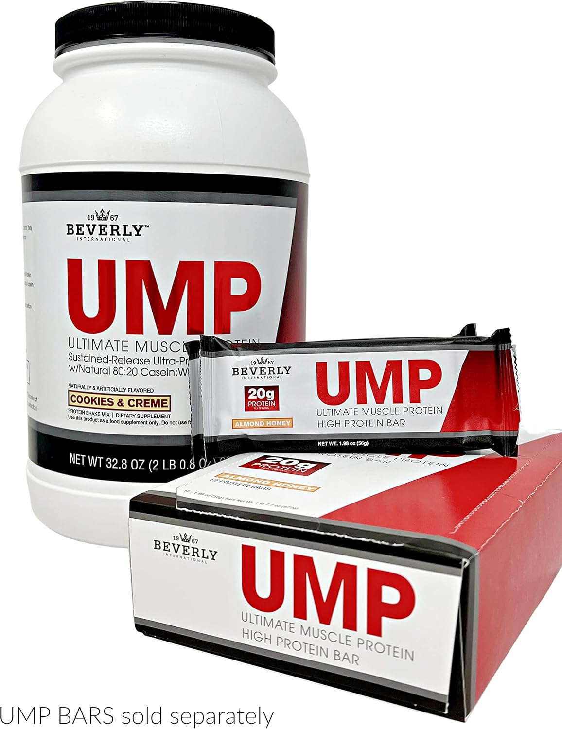 Beverly International UMP Cookies & Cream Protein Powder - Lean Muscle Building with Whey-Casein Ratio - Digestion Friendly (32.8 oz)