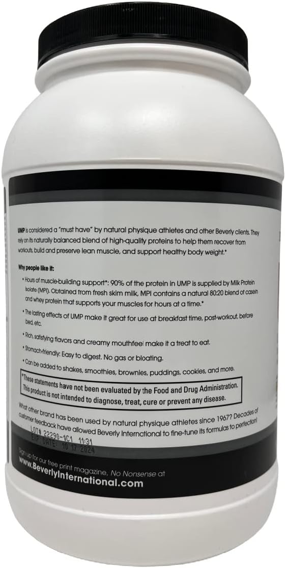 Beverly International UMP Cookies & Cream Protein Powder - Lean Muscle Building with Whey-Casein Ratio - Digestion Friendly (32.8 oz)