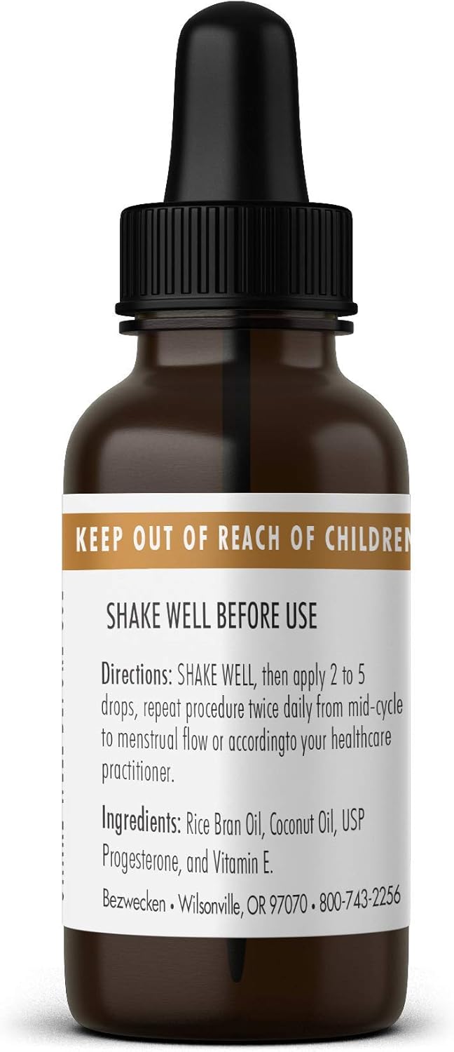 Bezwecken ProgonB-L 4X Topical Oil Blend for PMS & Pre-Menopause - Natural, Paraben Free - 30 Day Supply