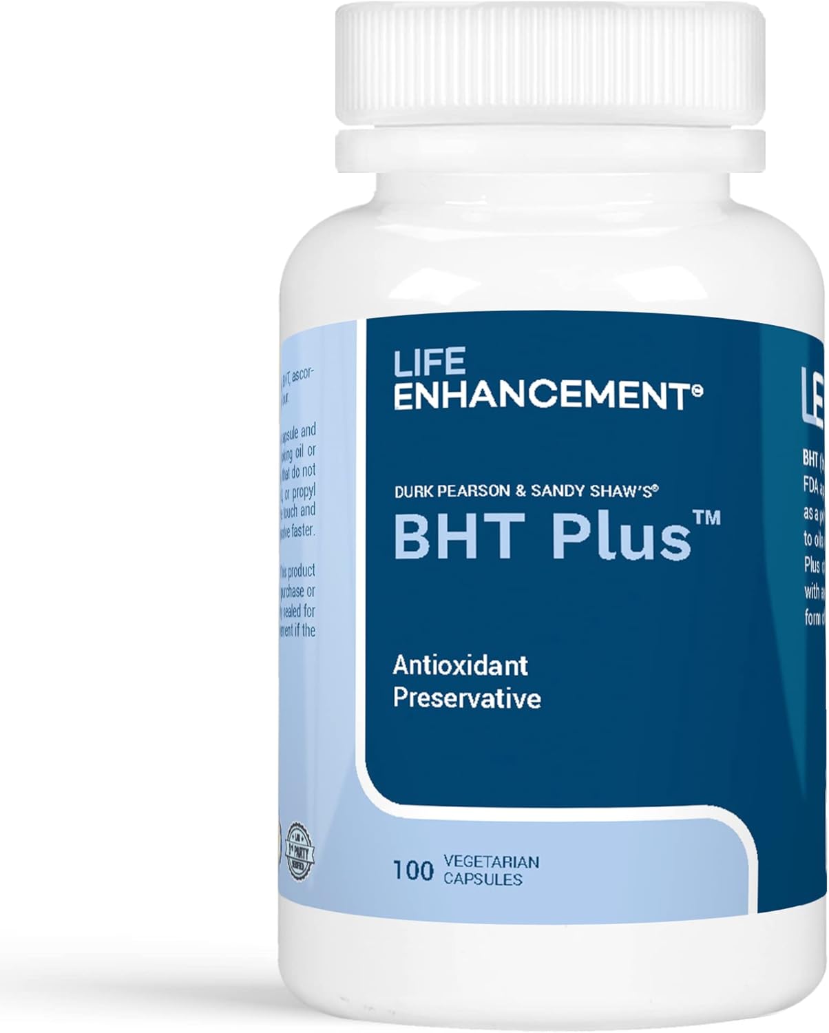 BHT Plus Antioxidant Supplement with Vitamin C - 180mg BHT and 80mg Ascorbyl Palmitate - 100 Servings