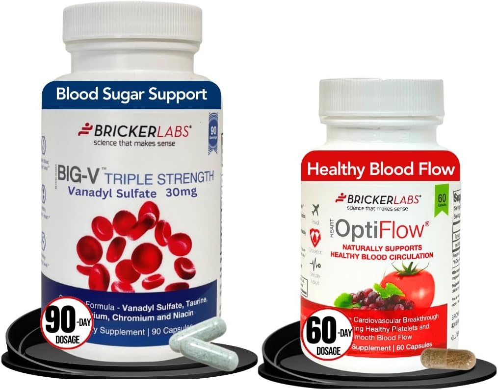 Big V Triple Strength Vanadyl Sulfate & OptiFlow Supplement for Blood Flow & Sugar Support