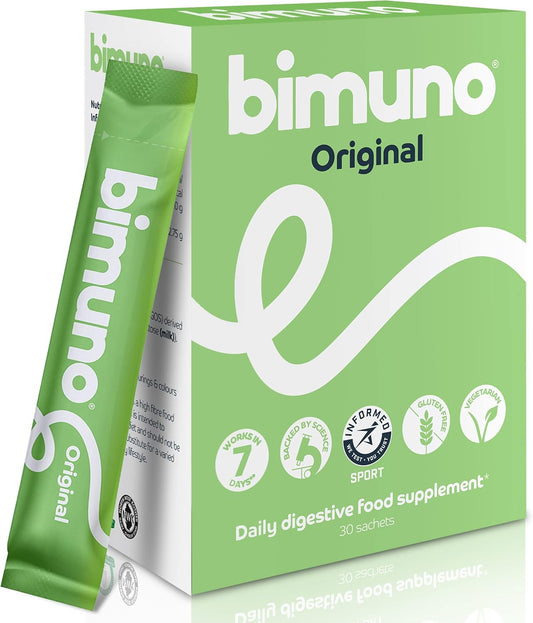 BIMUNO Original Daily Prebiotic Supplement for Gut Health - High Fiber, Vegetarian, Halal - 30 Sachets