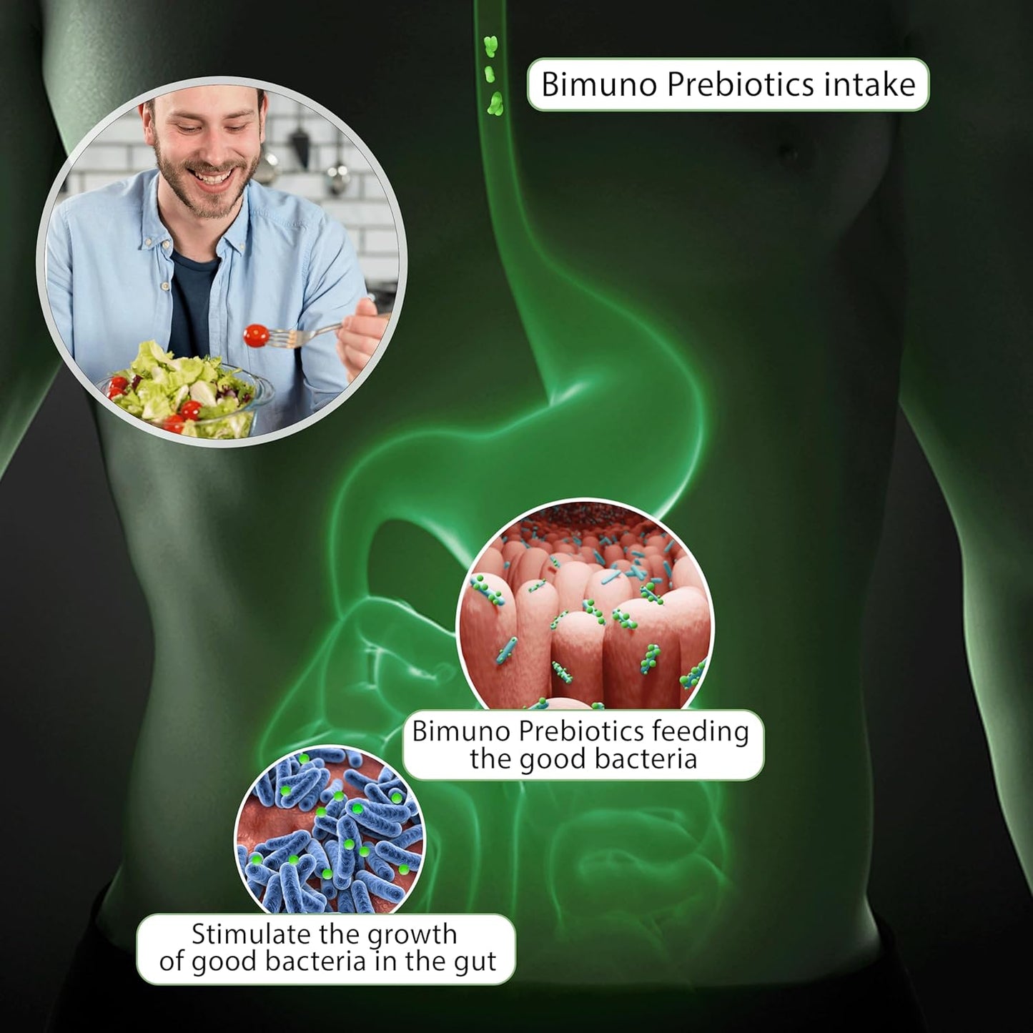 BIMUNO Original Daily Prebiotic Supplement for Gut Health - High Fiber, Vegetarian, Halal - 30 Sachets