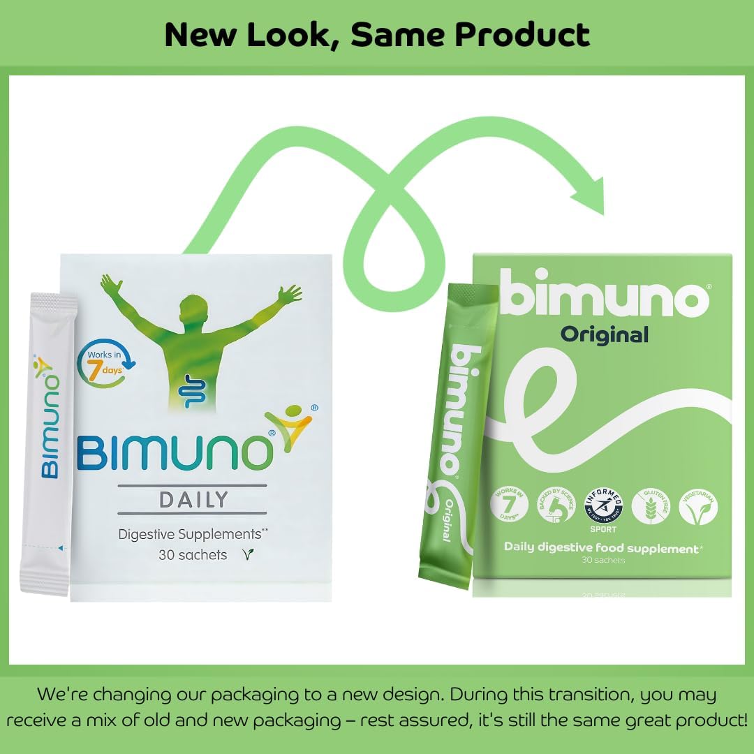 BIMUNO Original Prebiotic Supplements for Daily Gut Health - High Fiber, Vegetarian, Halal - 3 Pack (90 Sticks)