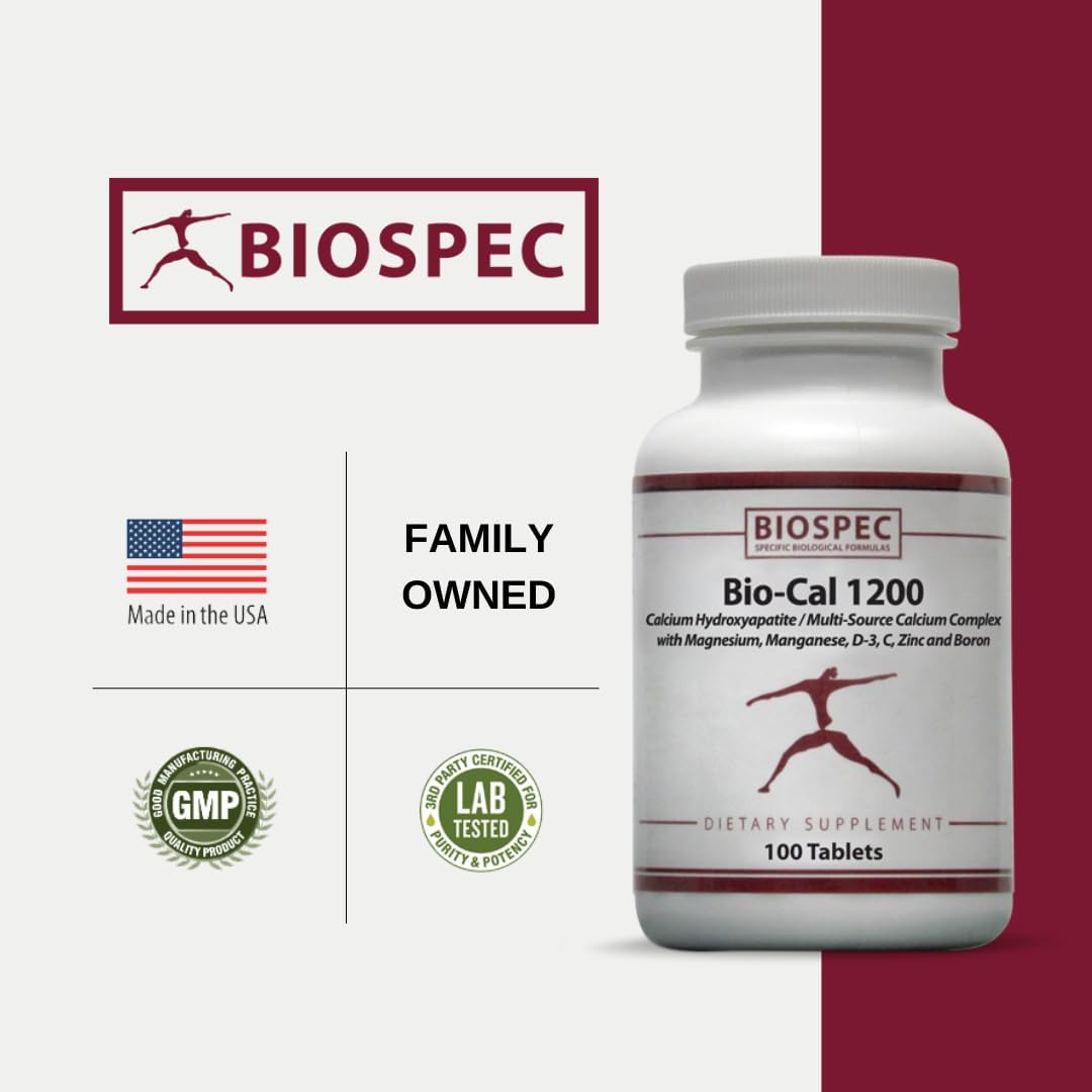 Bio-Cal 1200: Advanced Bone Support Complex with MCHA, Vitamin D3, K2, Magnesium, Zinc & More