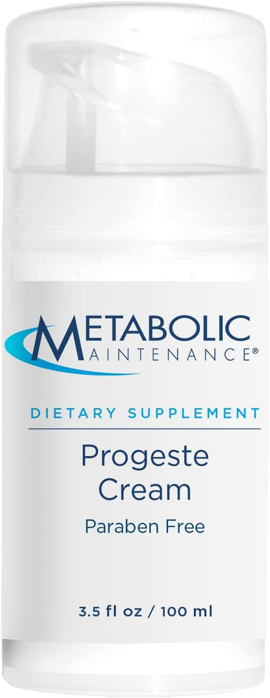 Bio-Identical Progesterone Cream - Metabolic Maintenance Progeste, 20mg - Hormone Support for Women - Paraben Free, Plant-Based - 3.4 oz