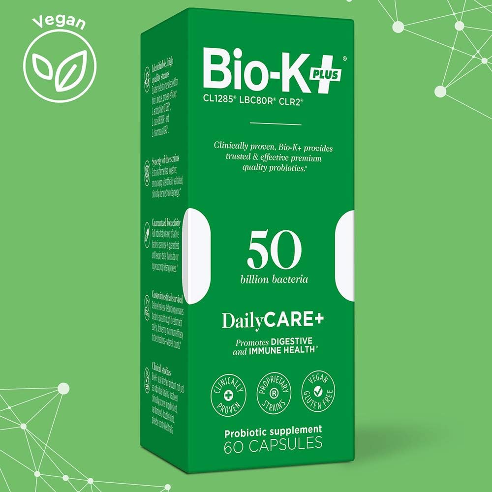 Bio-K Plus PROBIOTIC Daily Supplement with 50 Billion CFUs for Gut Health and Digestive Support