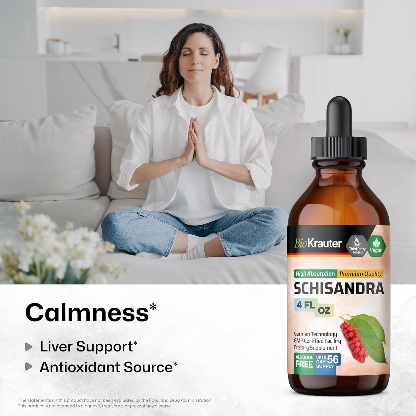 BIO KRAUTER Bacopa and Schisandra Tincture Bundle - 4 Fl. Oz. Each