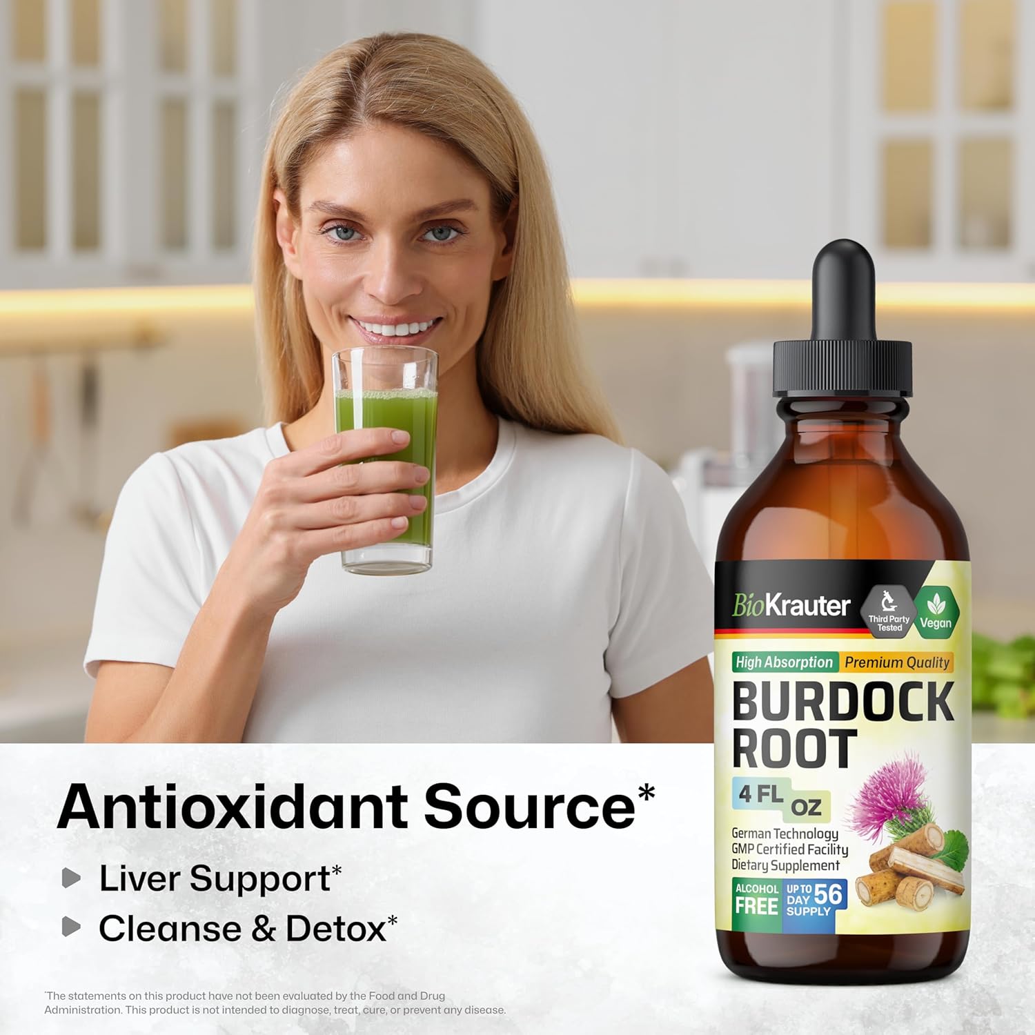 BIO KRAUTER Bladderwrack Capsules and Burdock Root Tincture Bundle - 100 Capsules & 4 Fl. Oz. Bottle