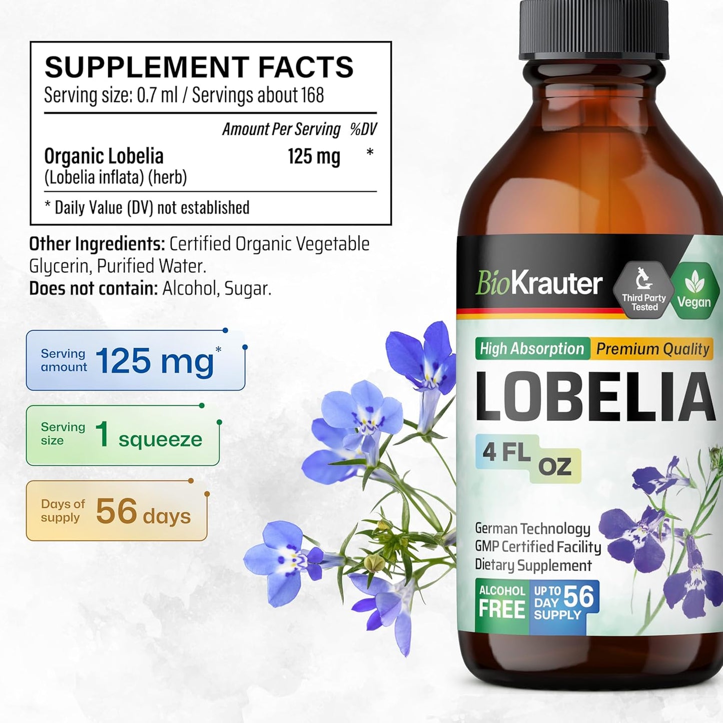 BIO KRAUTER Lobelia and Chlorophyll Tincture Bundle - 4 Fl. Oz. & 2 Fl. Oz.