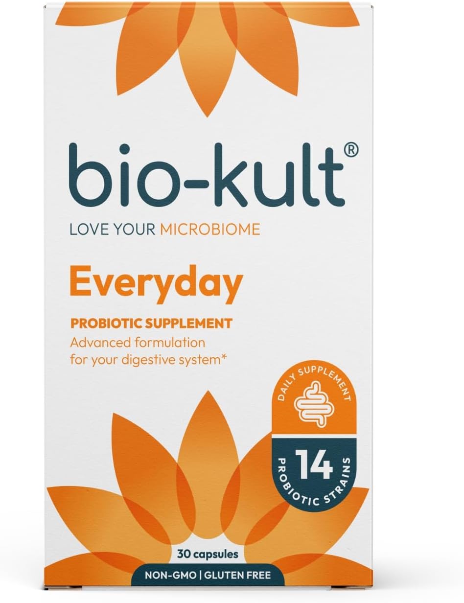 Bio-Kult 14-Strain Probiotic Supplement for Digestive Health & Immune Support - 30 Capsules, Non-GMO & Gluten-Free - Men & Women's Probiotics