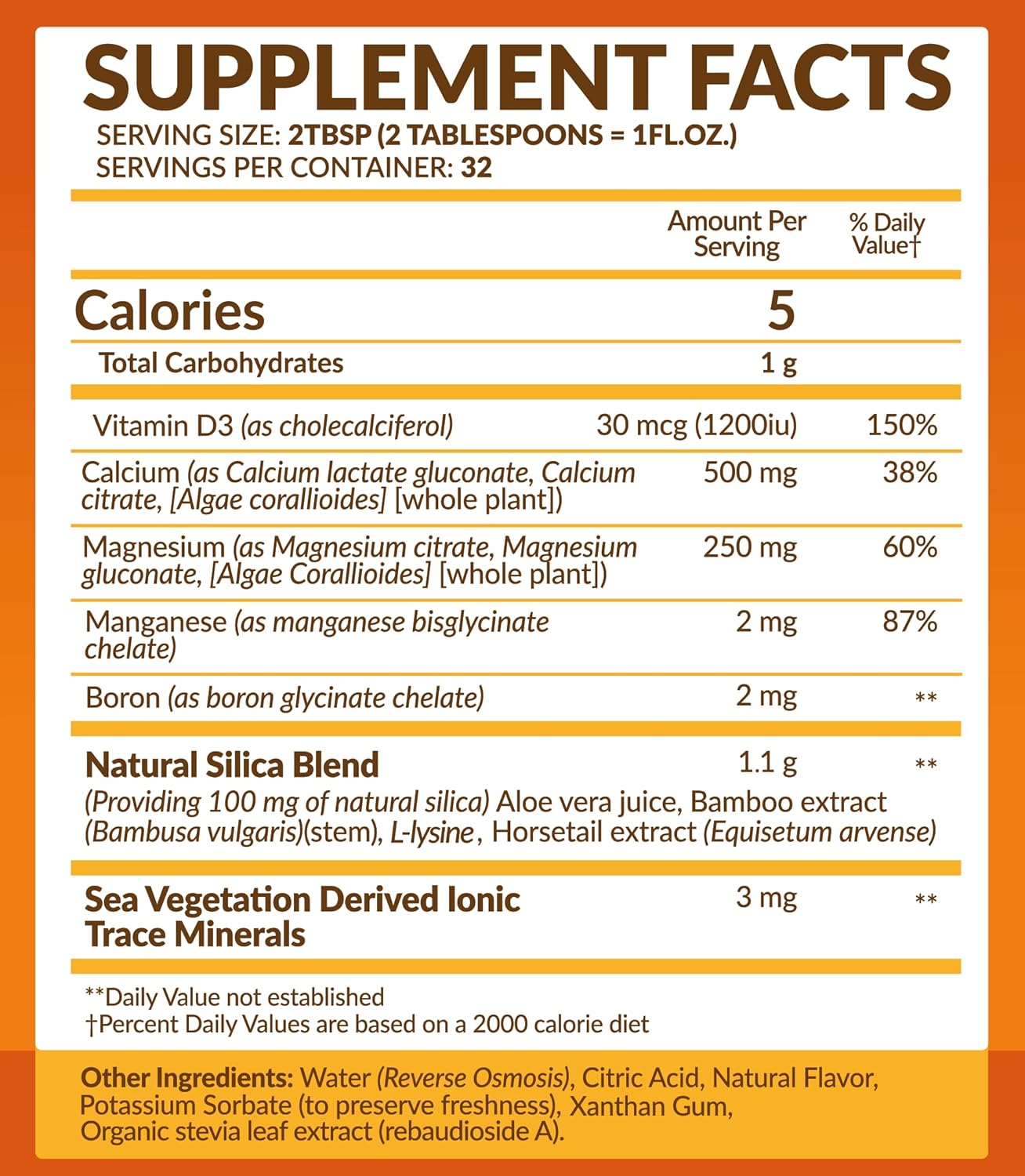 Bio Naturals Liquid Calcium, Magnesium, and Vitamin D3 Supplement - Natural Formula for Strong Bones - 100% Vegetarian - 32 fl oz