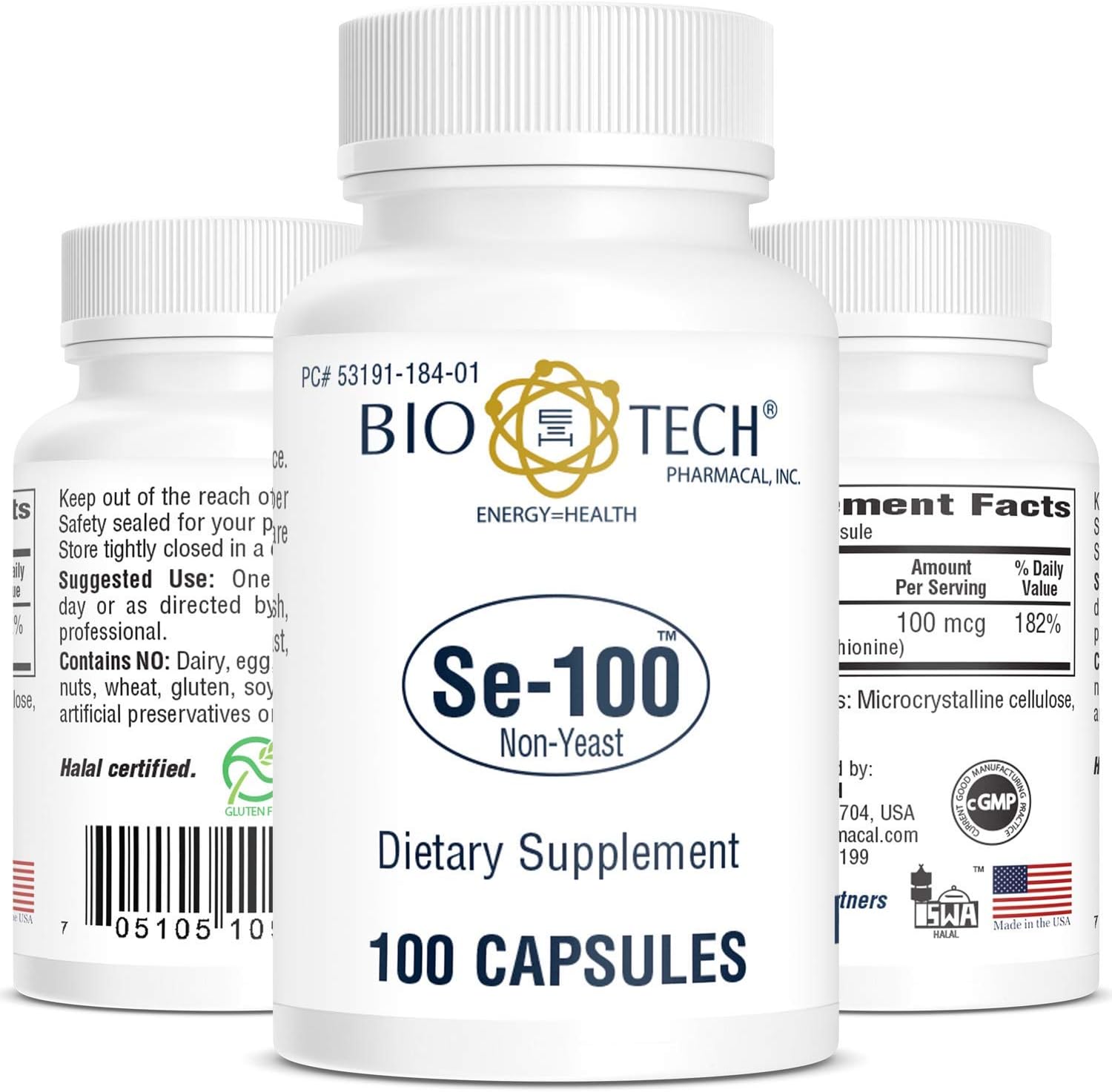 Bio-Tech Pharmacal Se-100 Capsules - 100 Count Bottle