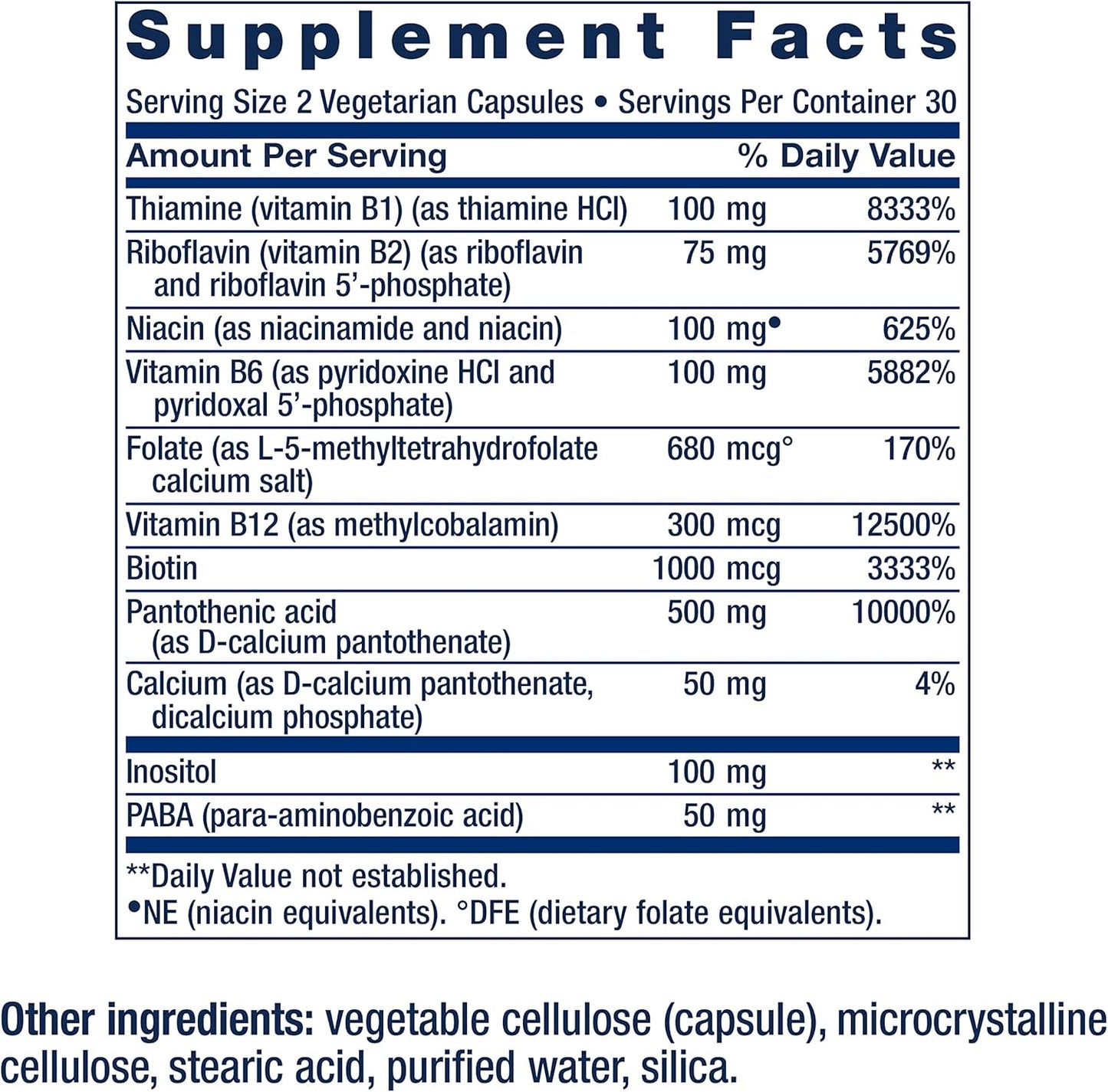 Bioactive Complete B-Complex: Heart, Brain, Nerve Support, Energy Metabolism, 60 Capsules
