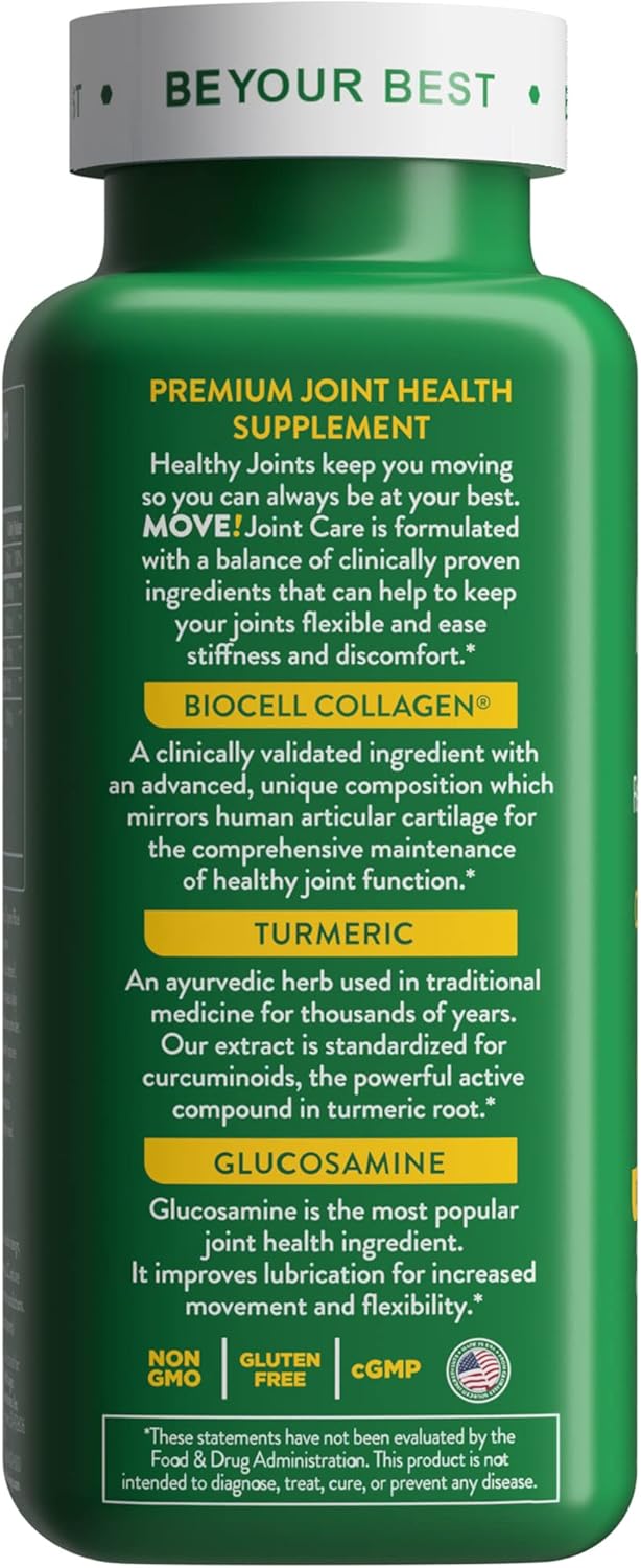 BioCell Collagen, Glucosamine, MSM, Vitamin C, Turmeric & Boswellia Serrata Joint Support Supplement | 90 Capsules | Non-GMO | Promotes Joint Comfort & Mobility
