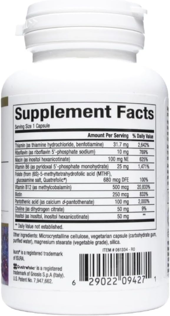 Bioclinic Naturals Enhanced B Complex Softgels - Biologically Active with Quatrefolic Folate, 60 Count