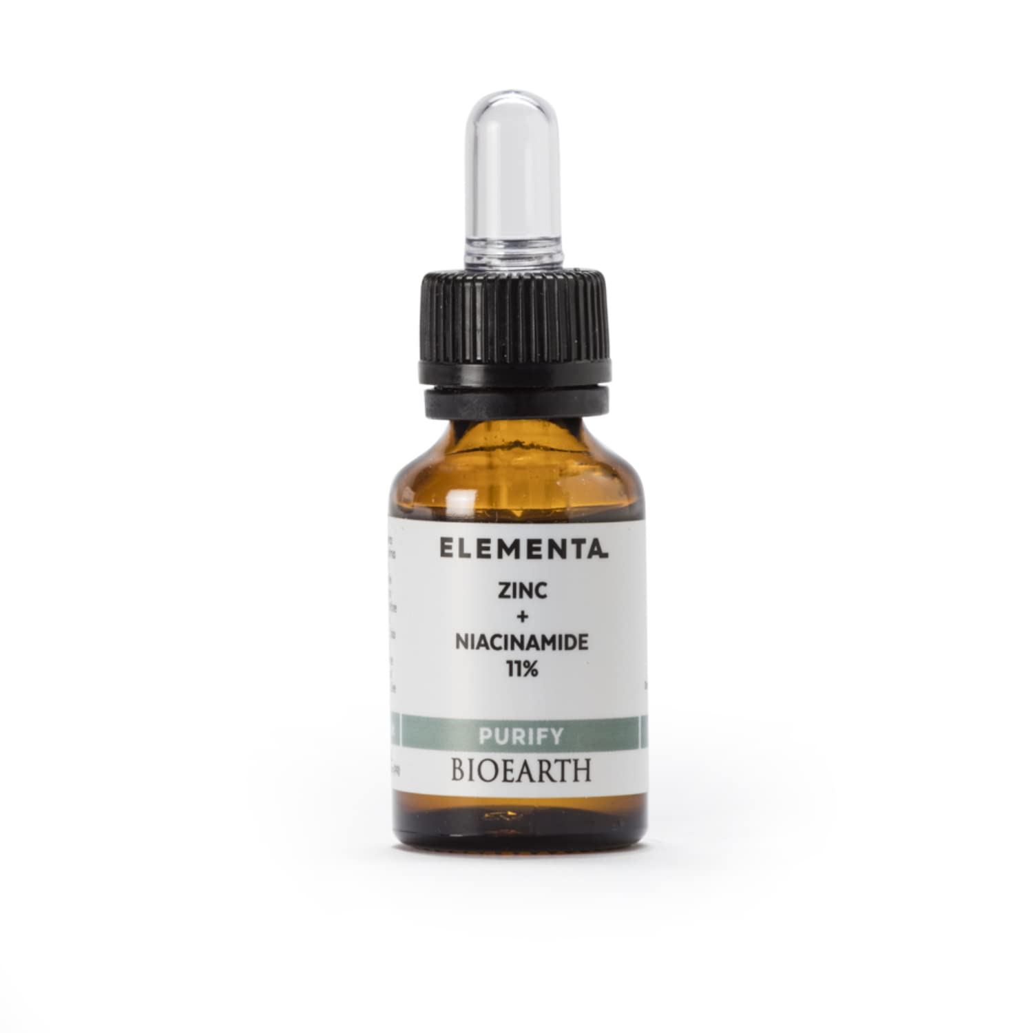 Bioearth Elementa PURIFY Serum: Zinc & 11% Niacinamide, Balancing & Purifying, Vegan, AIAB Certified - 15ml
