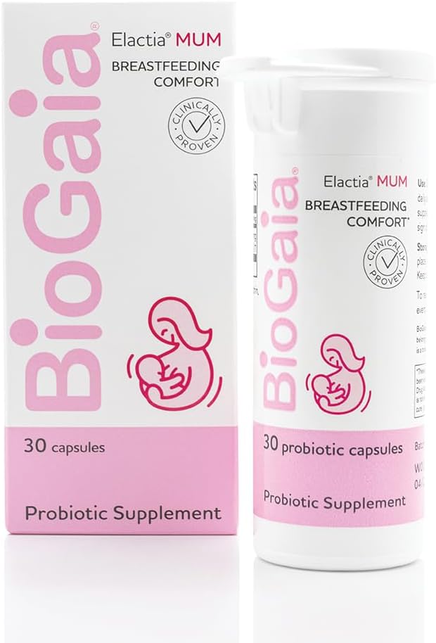 BioGaia Elactia Breastfeeding Probiotic - Supports Healthy Lactation for Mom & Baby - 30 Count