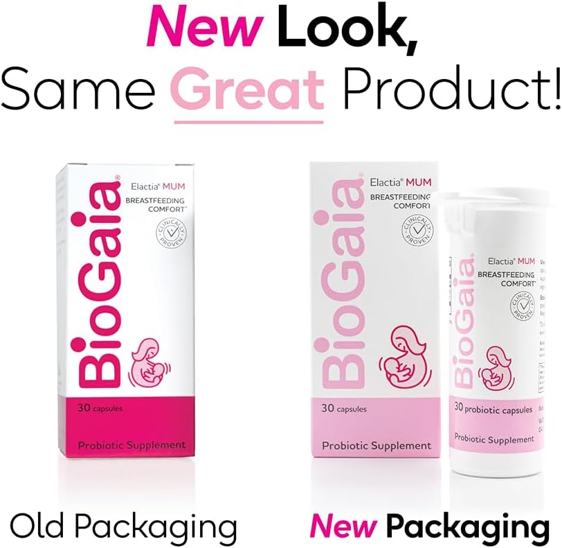 BioGaia Elactia Breastfeeding Probiotic - Supports Healthy Lactation for Mom & Baby - 30 Count