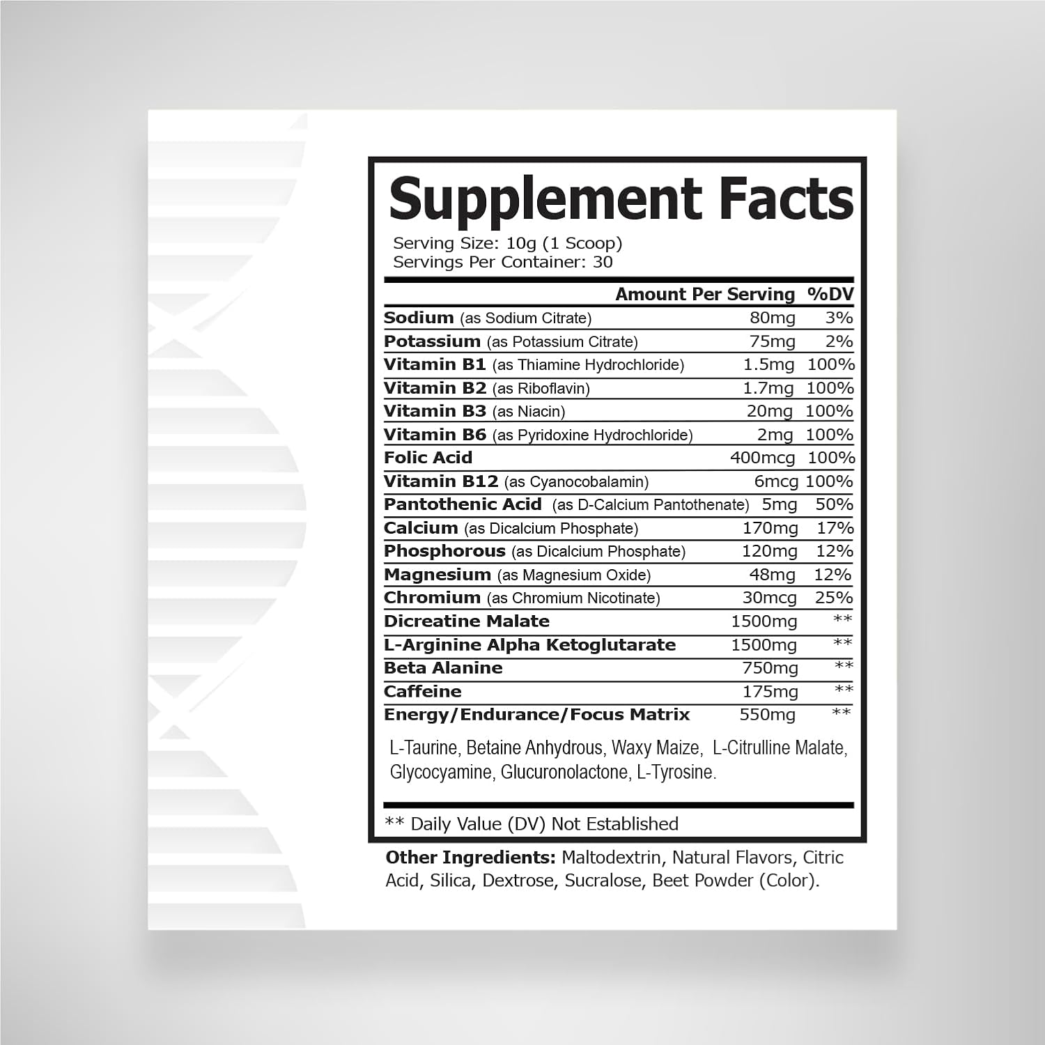 Biogenique Nitric Oxide Pre Workout Powder - Honeydew Watermelon Flavor - Energy Boost & Muscle Support - Vegan & Gluten Free - Made in USA