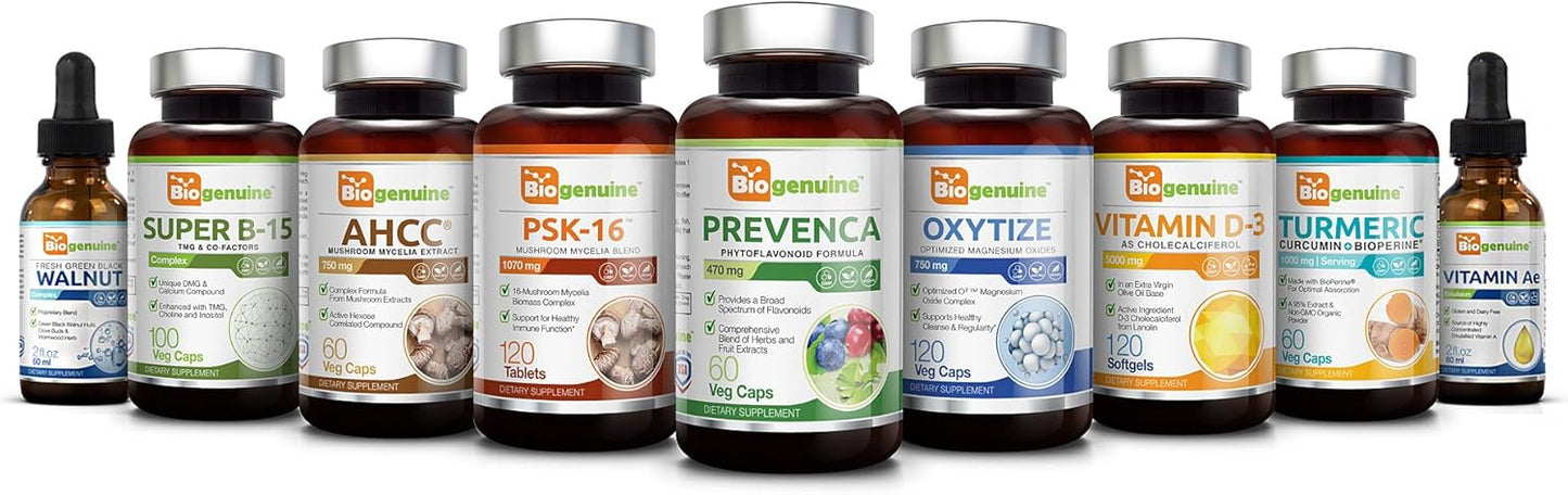 Biogenuine Super B-15 100 Vcaps - Niacin Calcium Choline Inositol DMG TMG - Boosts Oxygen Energy Levels
