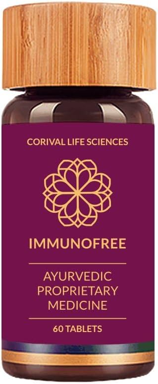 Biogetica Immunofree Herbal Immune Support Supplement - 100% Vegan Blend of Tulsi, Kalmegh, Yashtimadhu & Giloy for Immune Boost - 60 Tablets