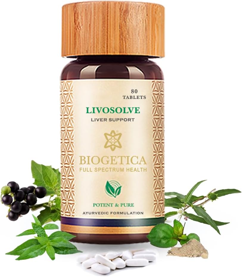 Biogetica Livosolve Liver Care Supplement - Detox & Cleanse for Total Support - Vegan & Non-GMO - 80 Tablets