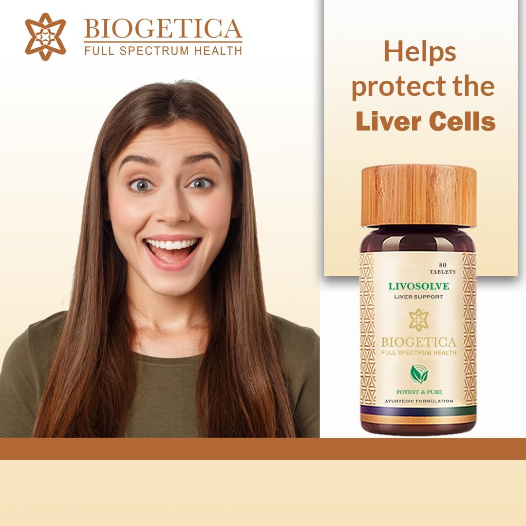 Biogetica Livosolve Liver Care Supplement - Detox & Cleanse for Total Support - Vegan & Non-GMO - 80 Tablets