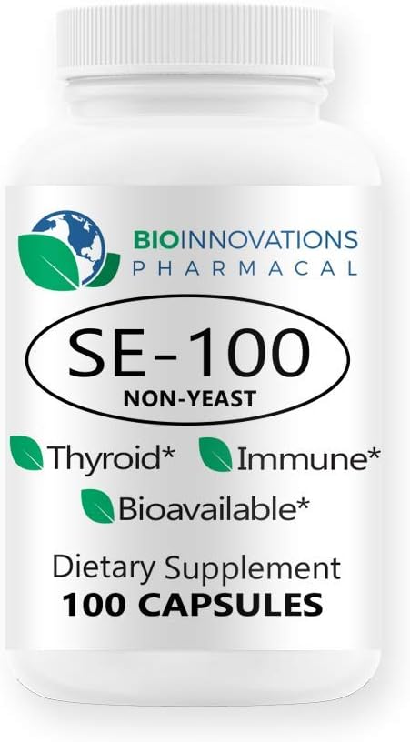 BioInnovations Pharmacal SE-100 100 mcg - 100 Count Pure Selenium Supplement for Immune, Cardiovascular, and Thyroid Health