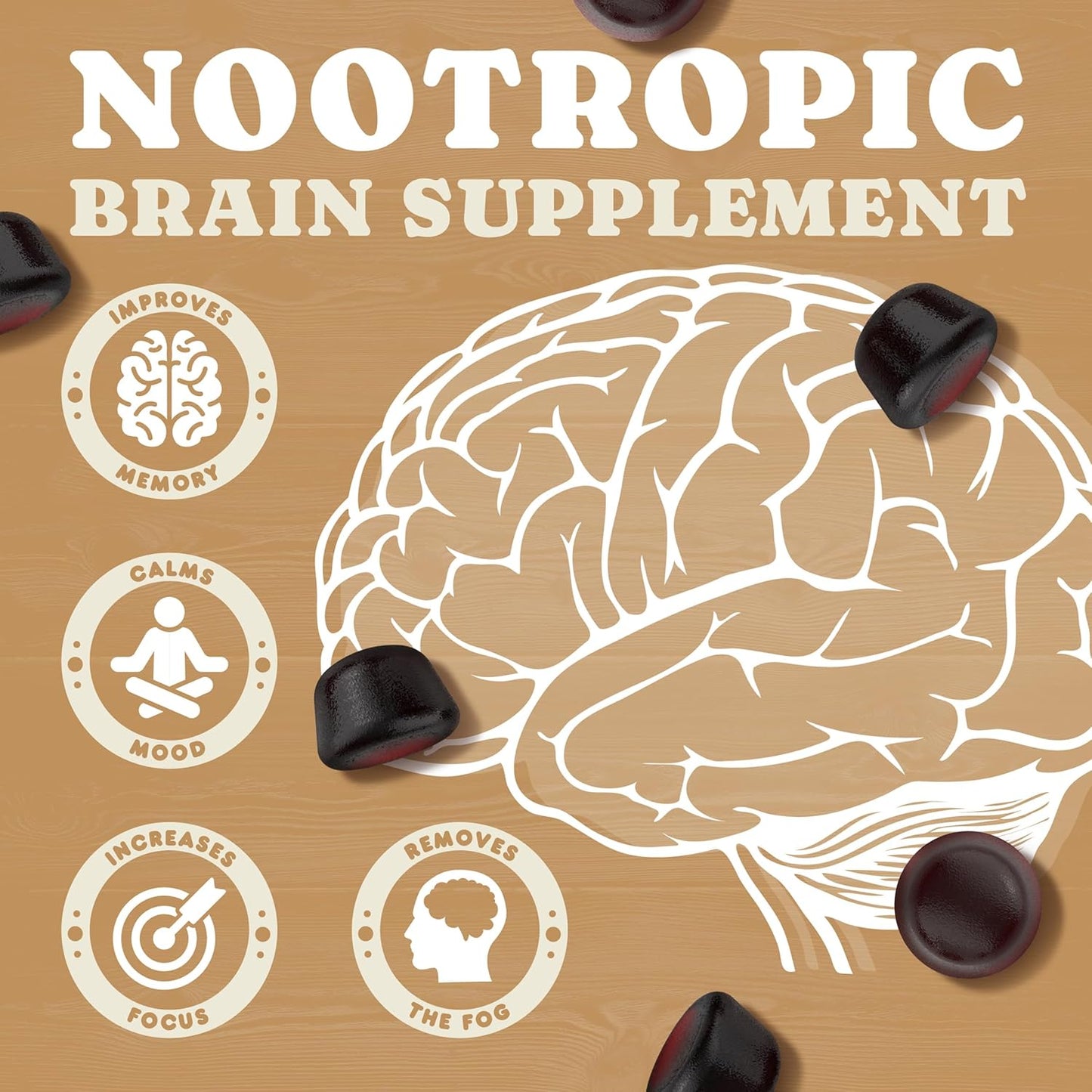 Biolore Mushroom Complex Gummies: Brain and Immune Support with 10 Powerful Mushrooms - Chaga, Lions Mane, Reishi, Cordyceps - Mushroom Superfood Pack