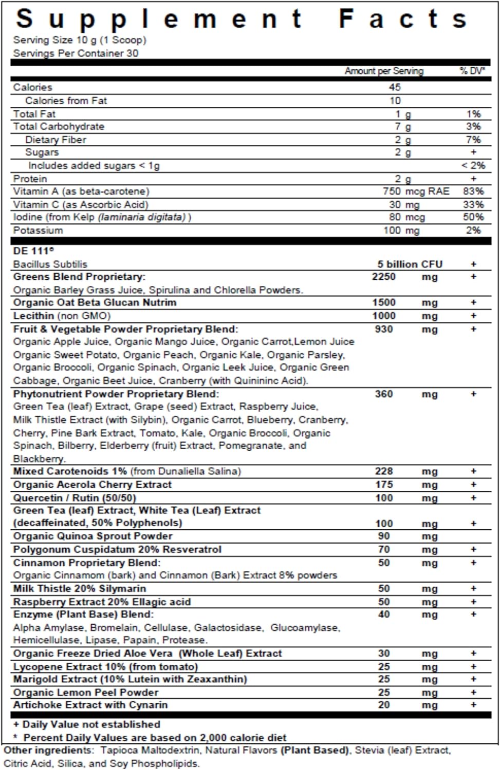 Biopharma Scientific Nanogreens+Probiotic: Greens Superfood Smoothie Mix with Probiotics, Spirulina, Chlorella, Strawberry Flavor - 30 Servings