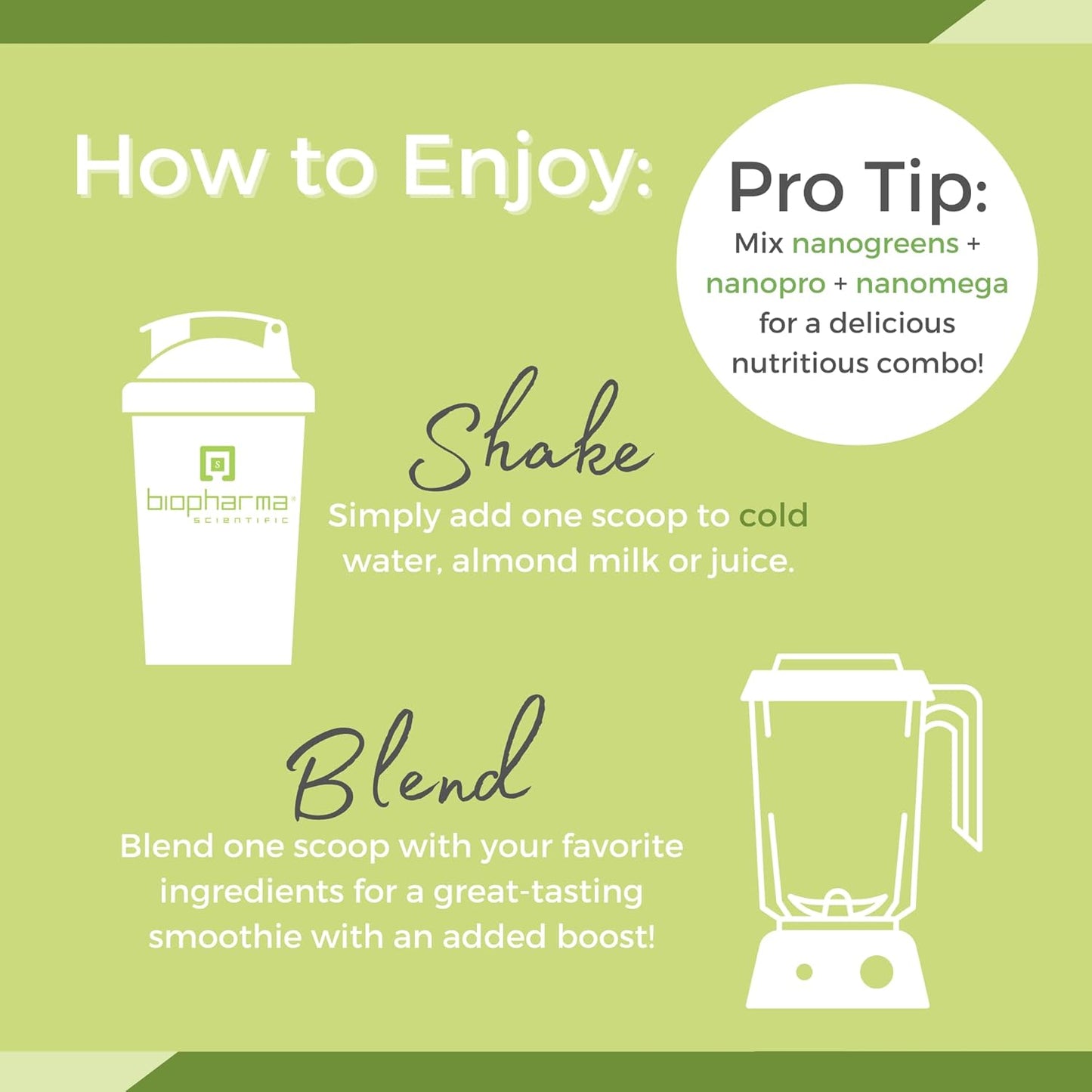 Biopharma Scientific Nanogreens+Probiotic: Greens Superfood Smoothie Mix with Probiotics, Spirulina, Chlorella, Strawberry Flavor - 30 Servings