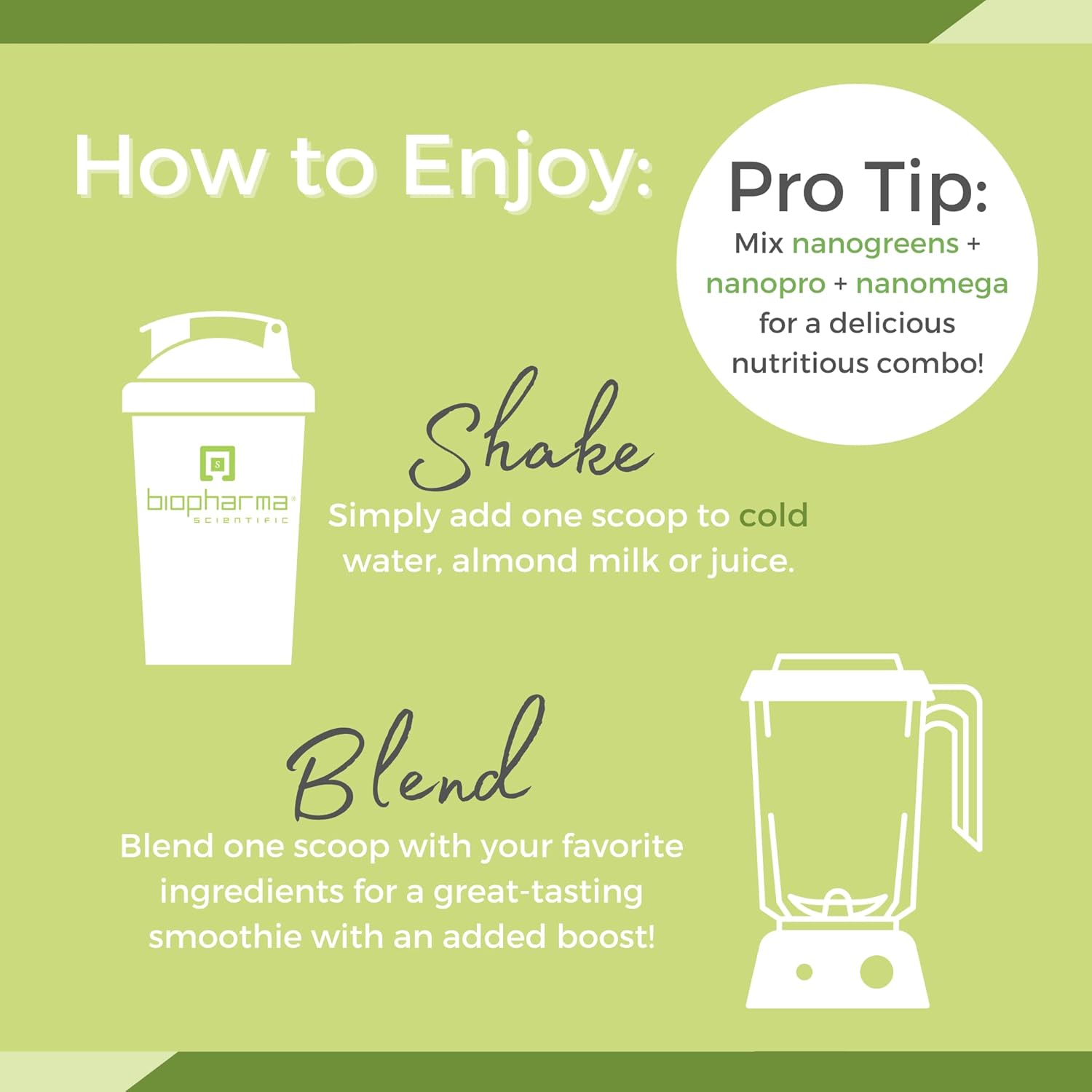 Biopharma Scientific Nanogreens+Probiotic: Greens Superfood Smoothie Mix with Probiotics, Spirulina, Chlorella, Strawberry Flavor - 30 Servings