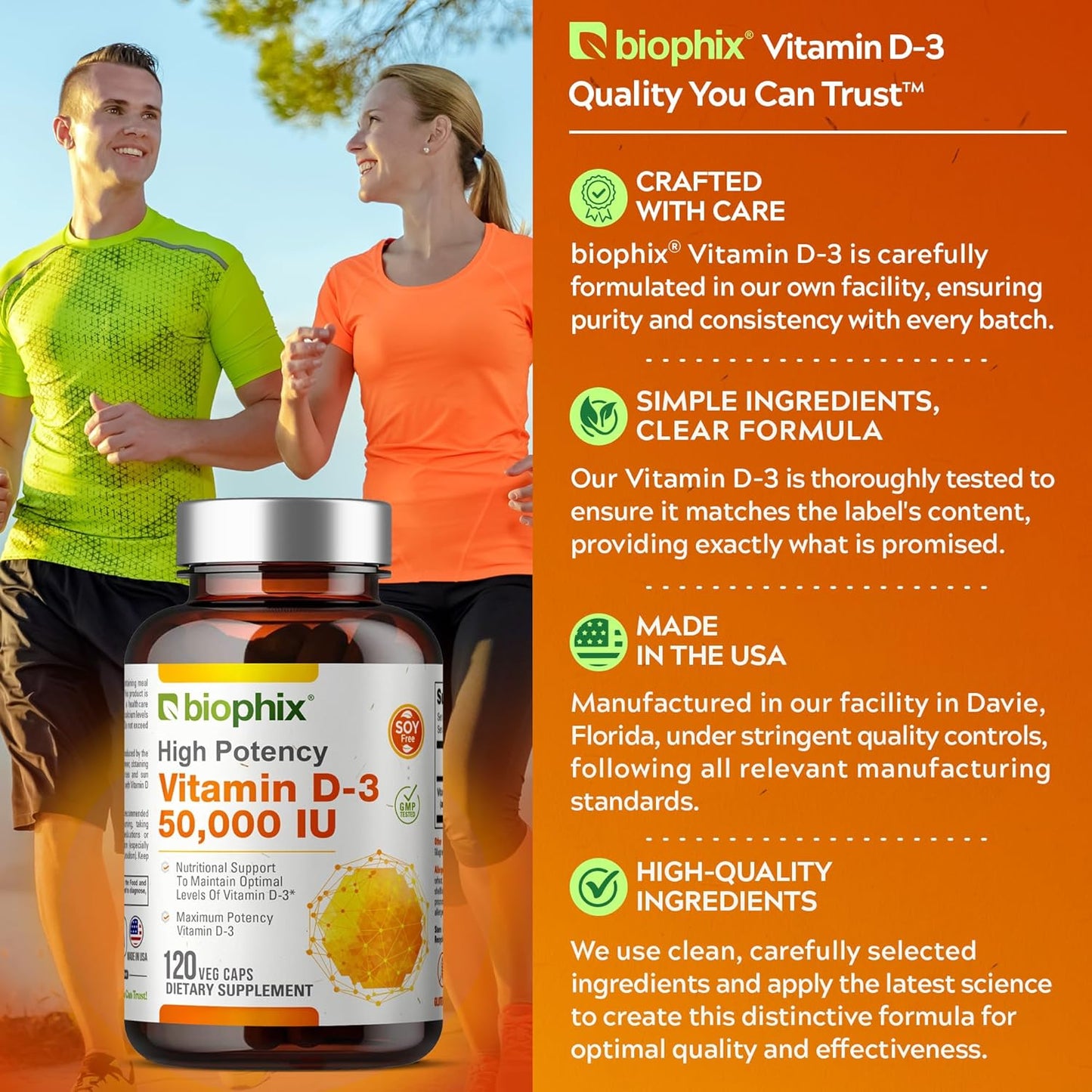 Biophix Vitamin D-3 10000 IU Softgels - High Potency with Extra Virgin Olive Oil for Strong Bones and Immune Health