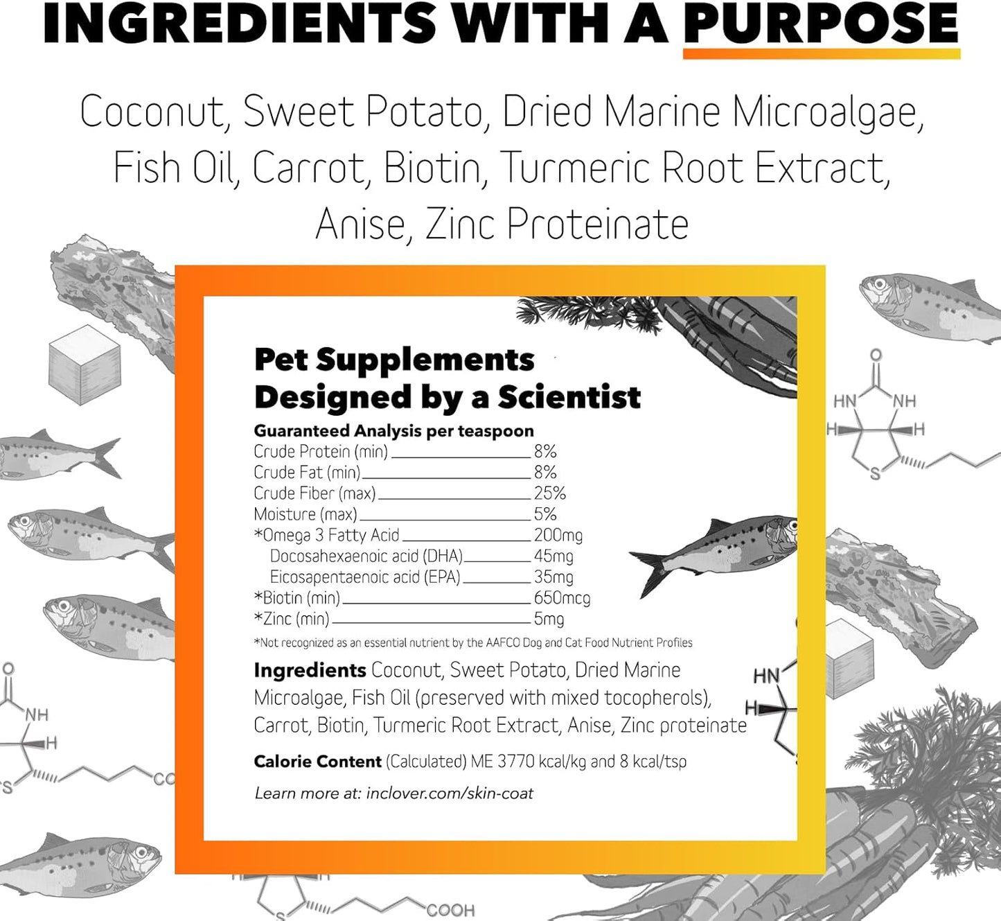 BioRadiant Skin and Coat Supplement for Dogs - Natural Alternative with Carrots, Coconut, Omega 3's, Biotin, and Zinc